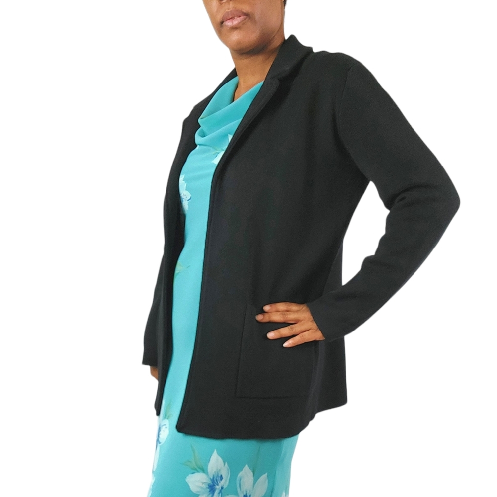 Magaschoni Black Cotton Blend Cardigan